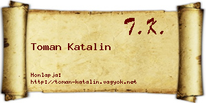 Toman Katalin névjegykártya